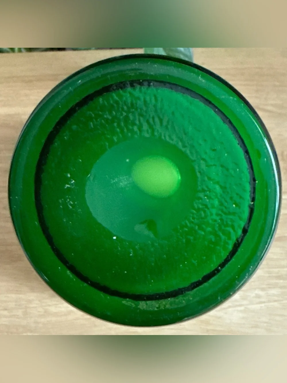 Vintage Art Glass Jack in the Pulpit Vase Green Yellow Cased Mid Century Modern